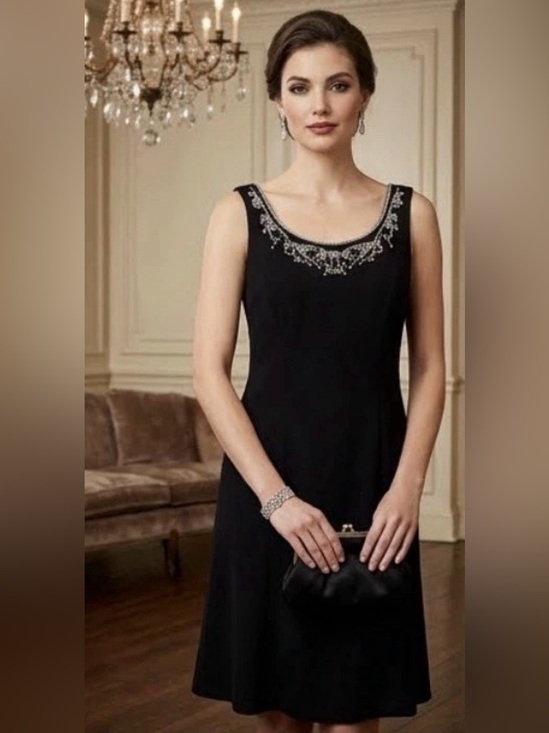 Jessica Howard Dresses & Skirts - Jessica Howard Black Classic Sleeveless Midi Dress Size Petite 10
